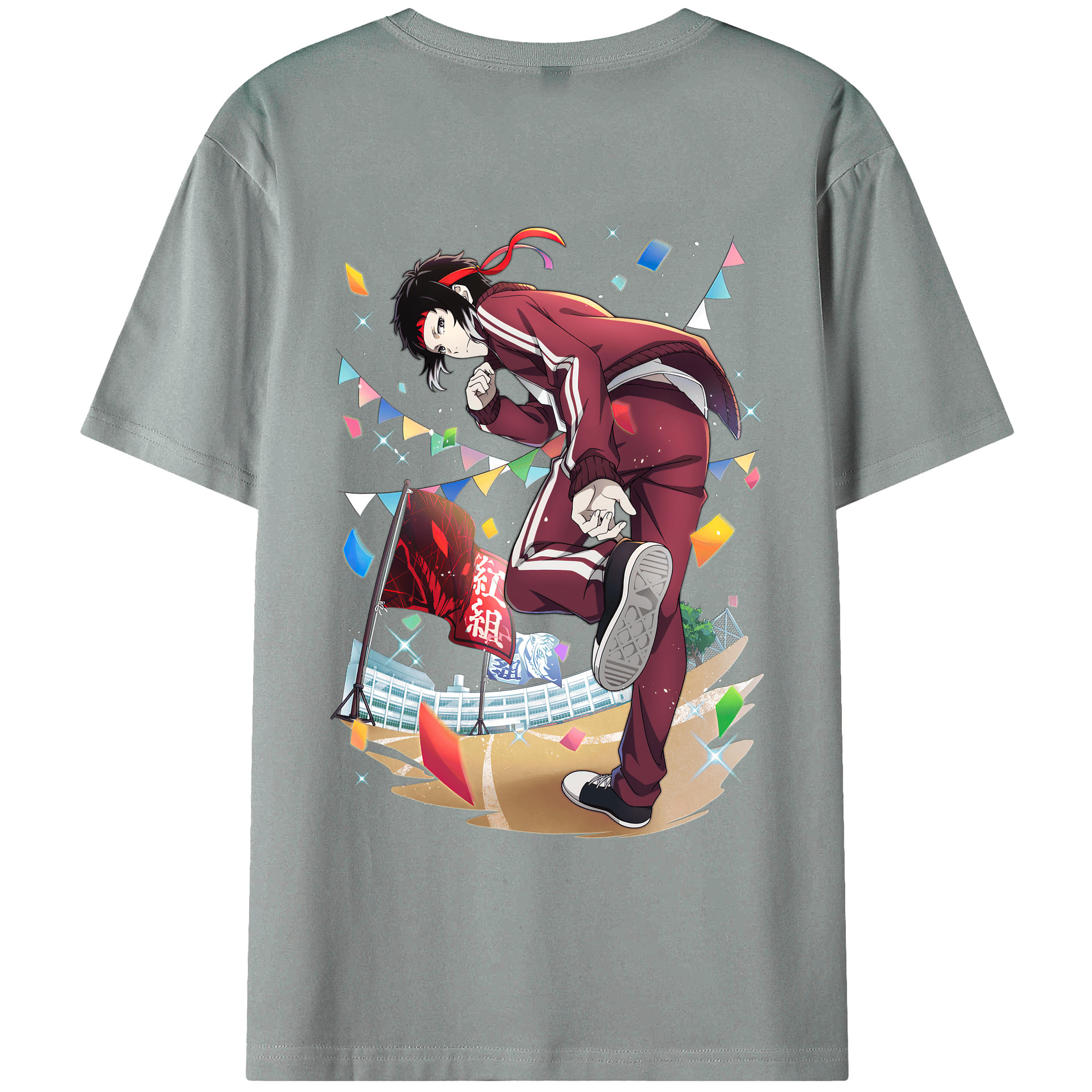 （画像用） 文豪ストレイドッグス Bungo Stray Dogs 綿100％ メンズ半袖Tシャツ（バックプリント） 通気性